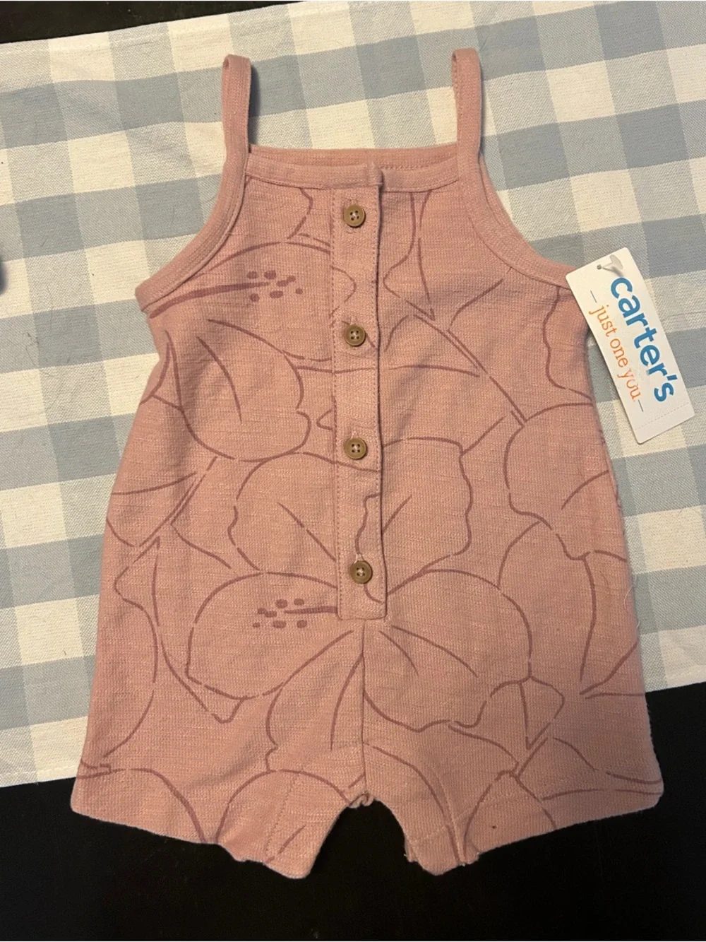 Carter's Dusty Rose Floral Button Romper